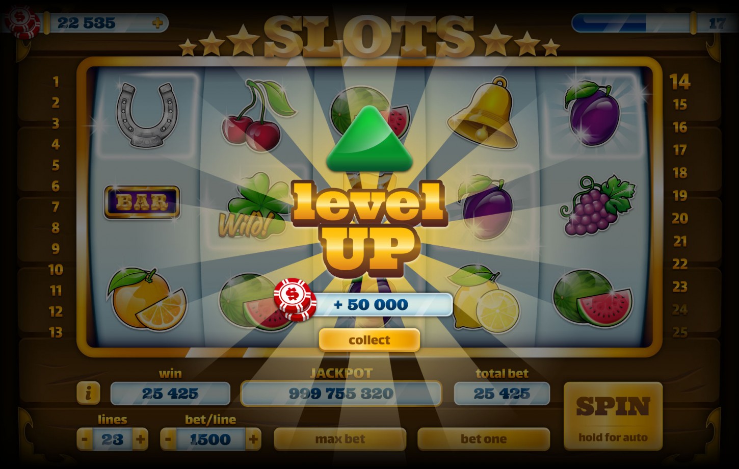 Slots Cassino UI Animated GUI Game Kit