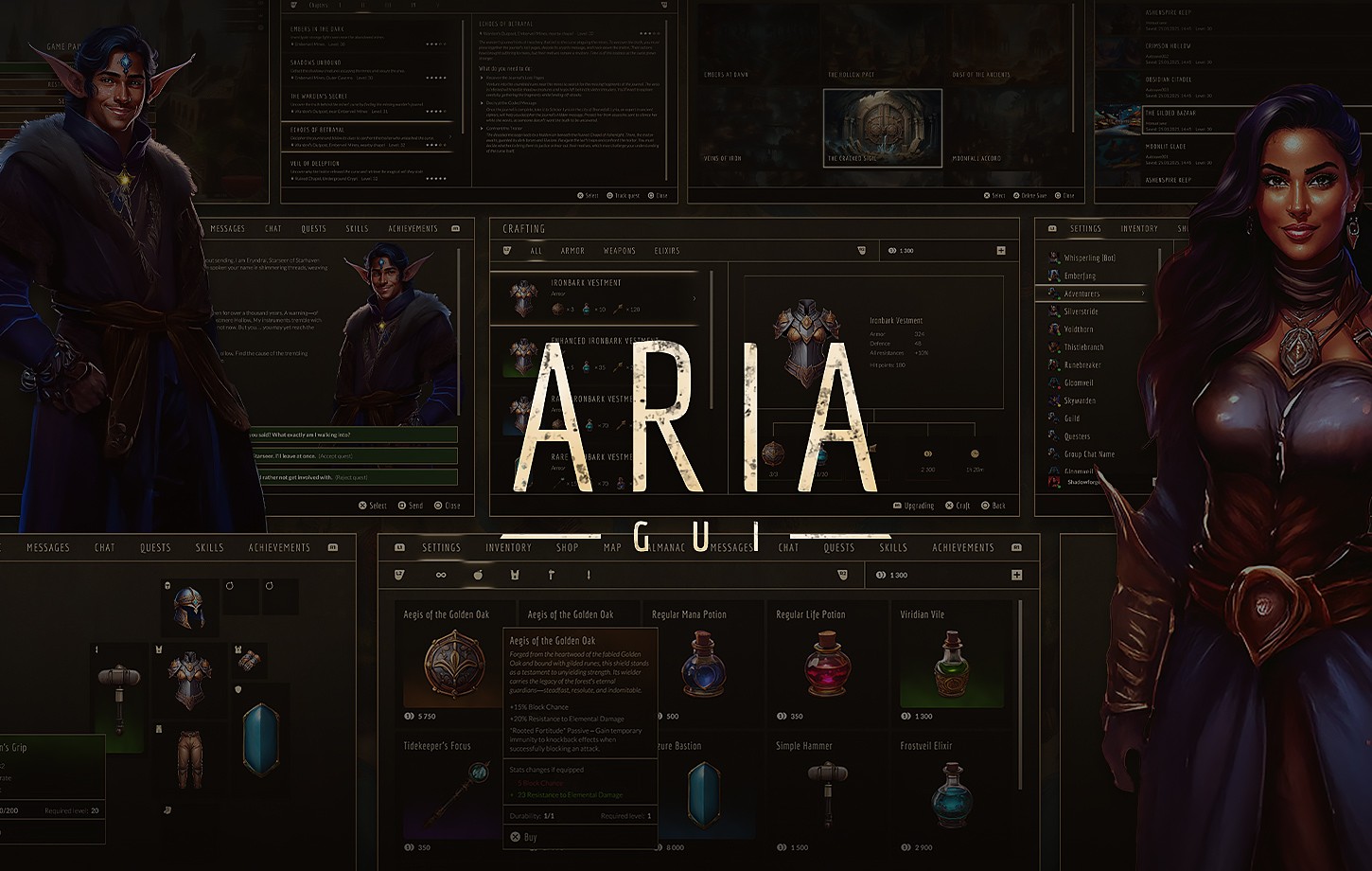Aria GUI - uniwersalne UI do gier fantasy / RPG