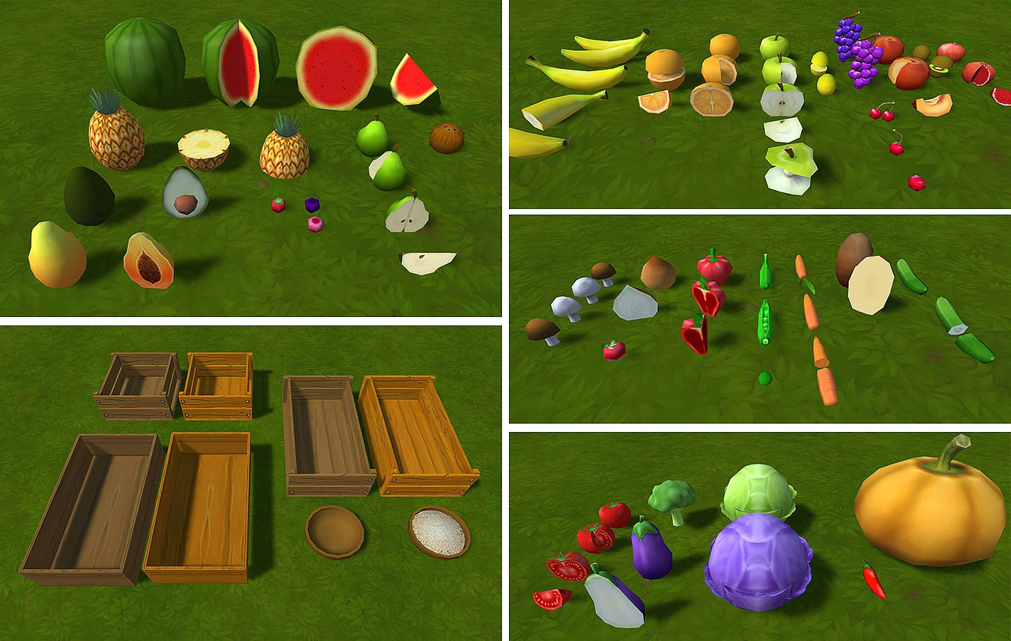 Fruits & Vegetables Huge Lowpoly Handpainted Props Pack