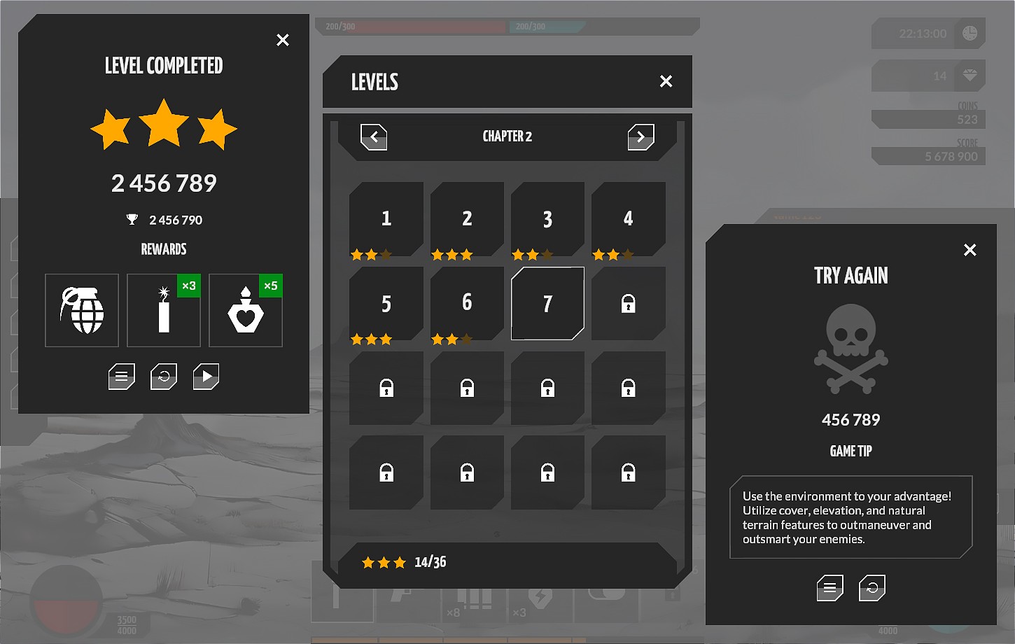 Flat black/dark military GUI kit v2 - 4k UI Kit + sources