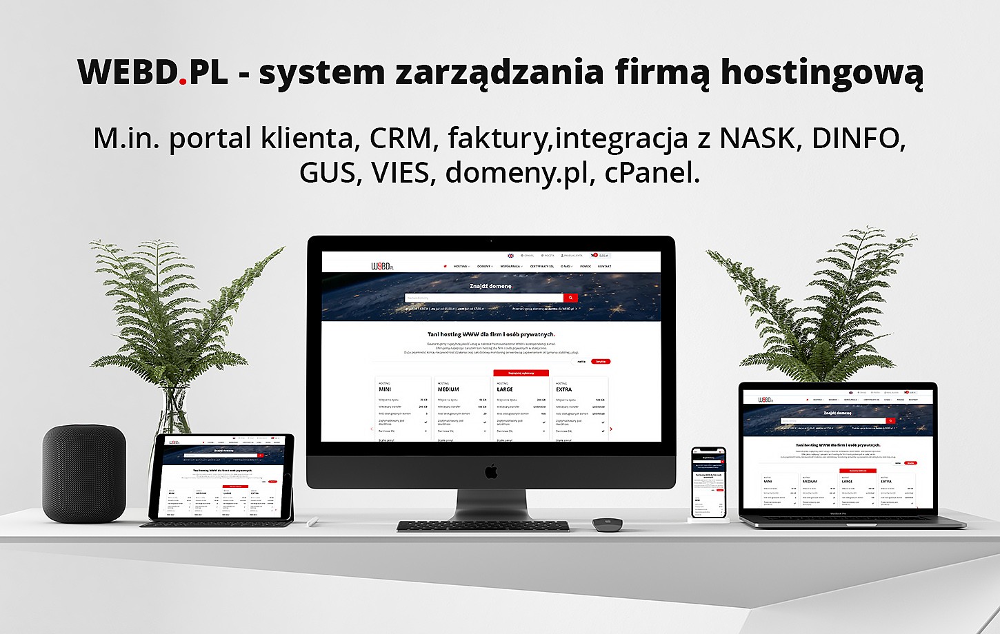 Portal klienta, CRM, integracje dla webd.pl